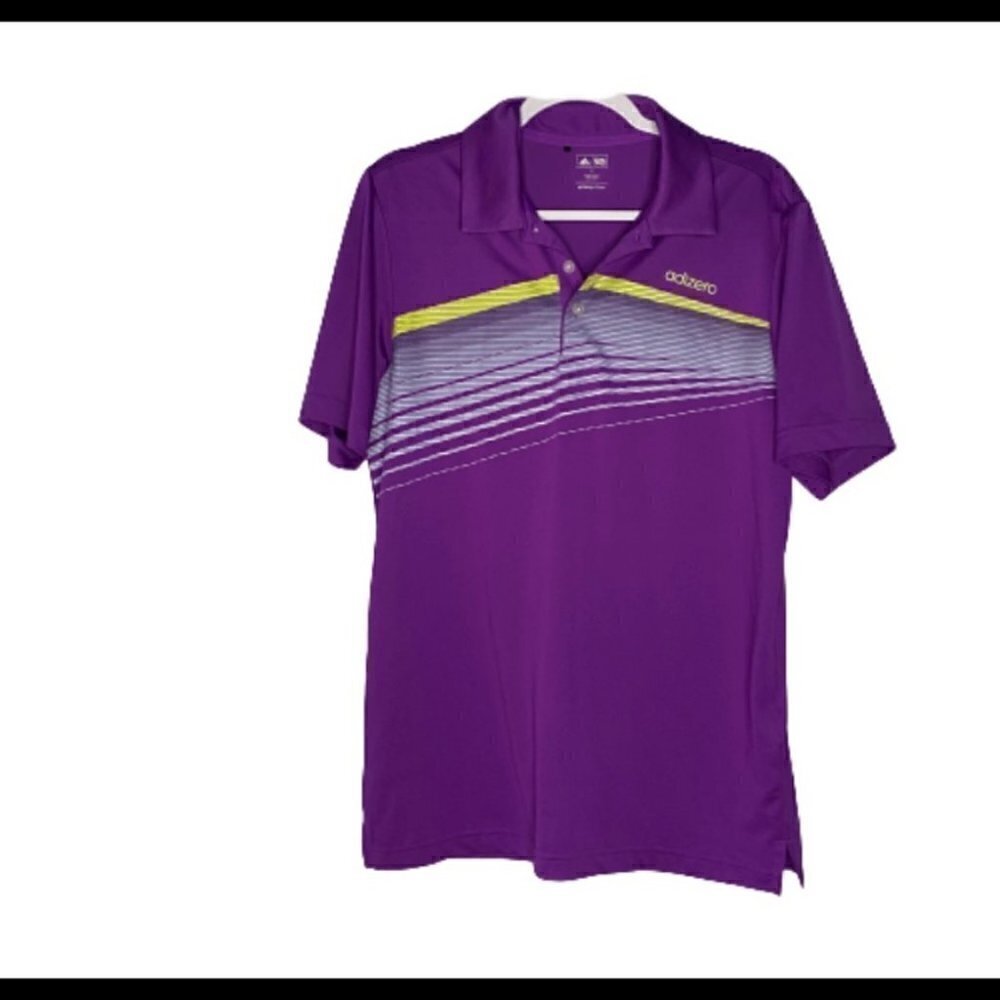 Adidas Adizero Purple Athletic Golf Polo Collared